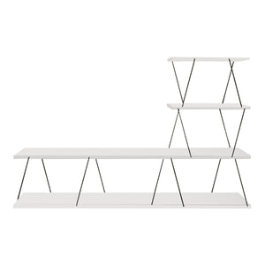 Mobile TV Båtsfjord a 4 Piani 150 x 30 x 93 cm Bianco [en.casa]