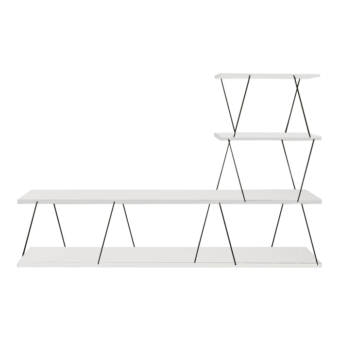 Mobile TV Båtsfjord a 4 Piani 150 x 30 x 93 cm Bianco [en.casa]