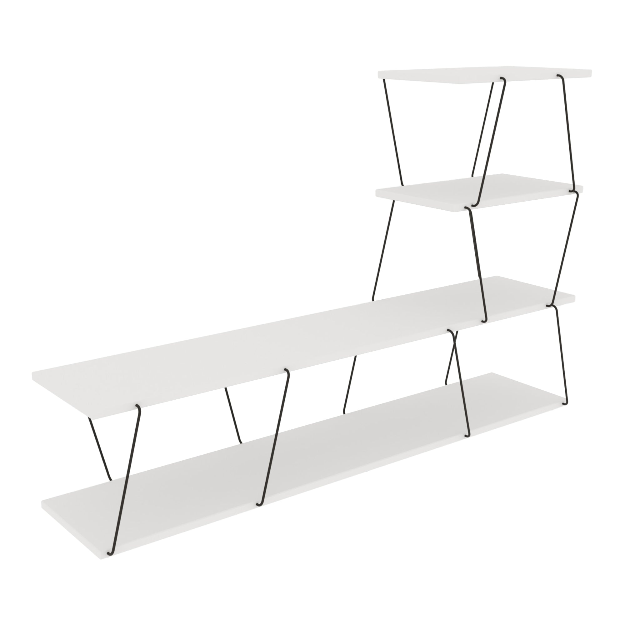 Mobile TV Båtsfjord a 4 Piani 150 x 30 x 93 cm Bianco [en.casa]