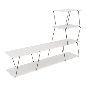 Mobile TV Båtsfjord a 4 Piani 150 x 30 x 93 cm Bianco [en.casa]