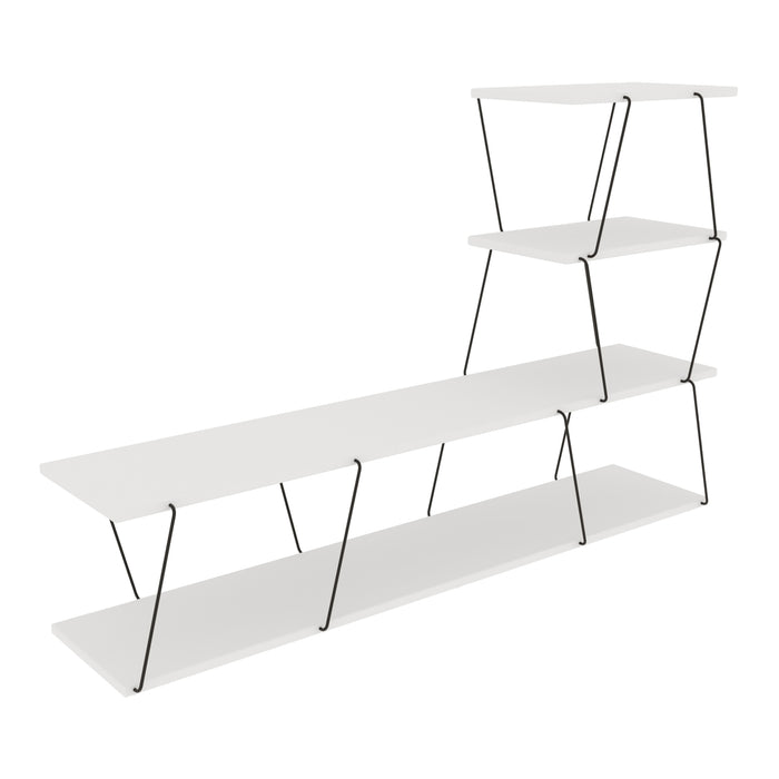 Mobile TV Båtsfjord a 4 Piani 150 x 30 x 93 cm Bianco [en.casa]