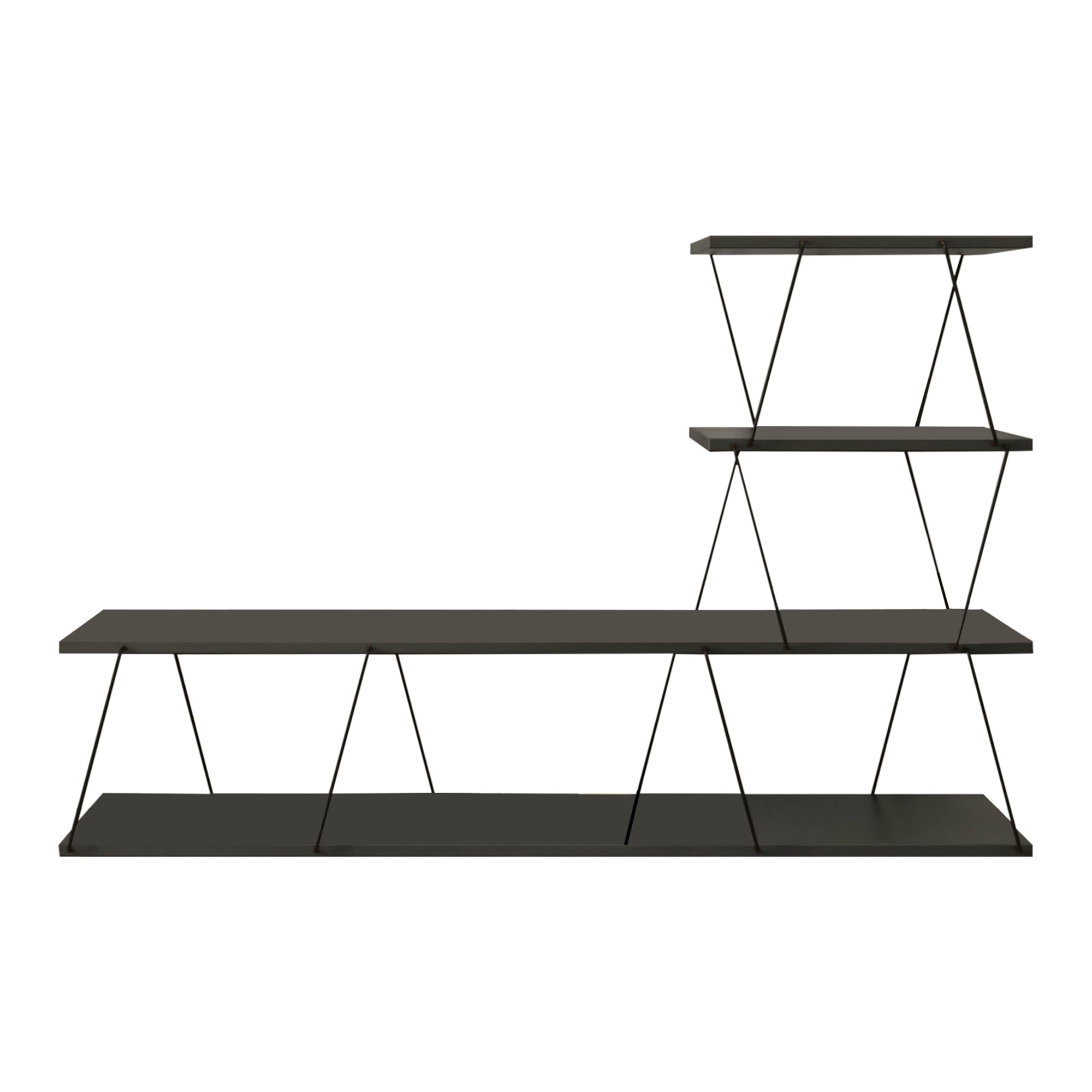 Mobile TV Båtsfjord a 4 Piani 150 x 30 x 93 cm Antracite [en.casa]