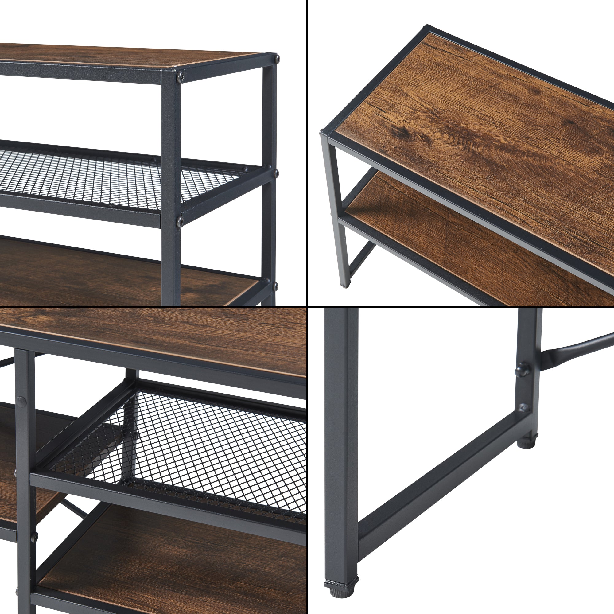 Mobile TV Västiarharg 120x30x46 cm Nero / Effetto Noce [en.casa]