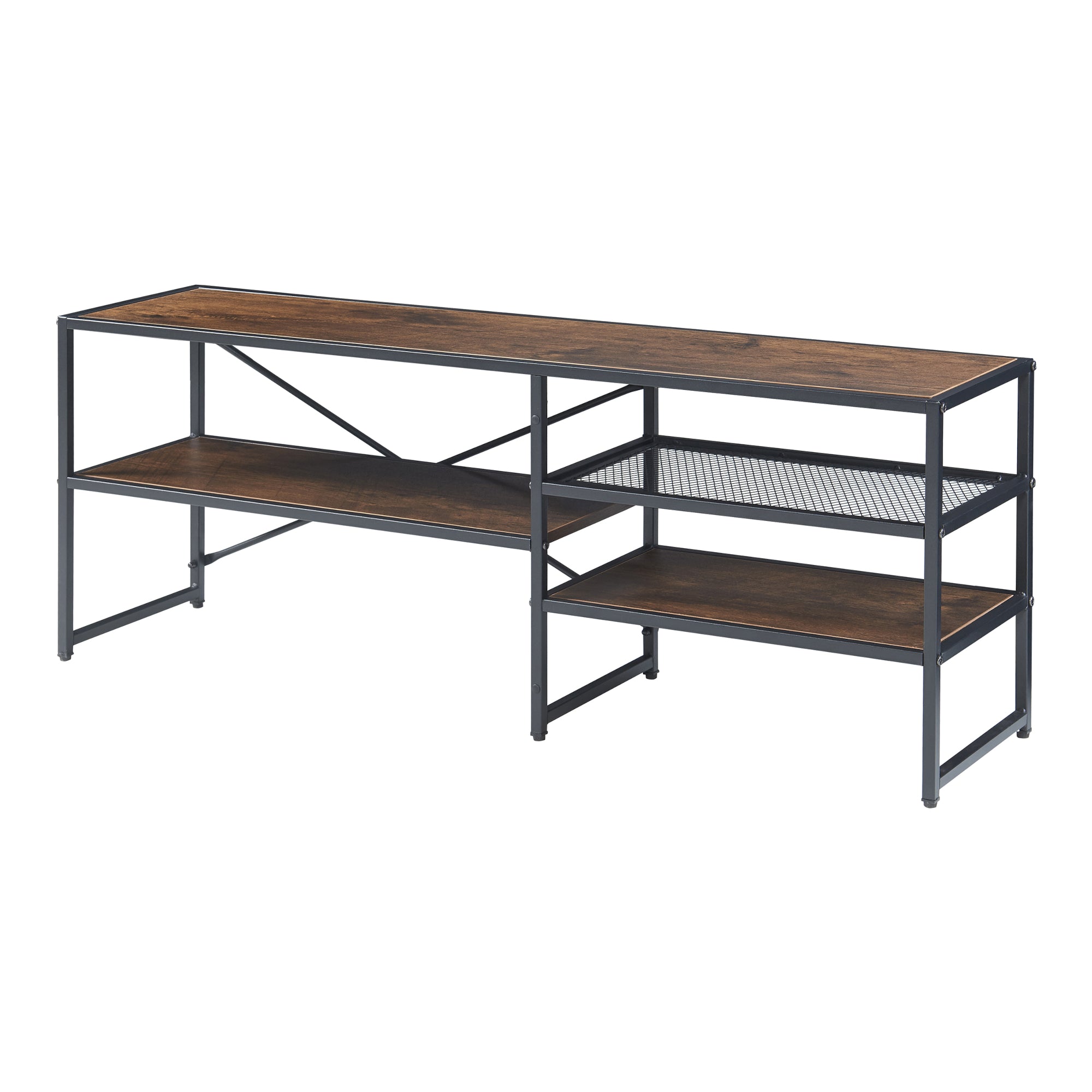 Mobile TV Västiarharg 120x30x46 cm Nero / Effetto Noce [en.casa]