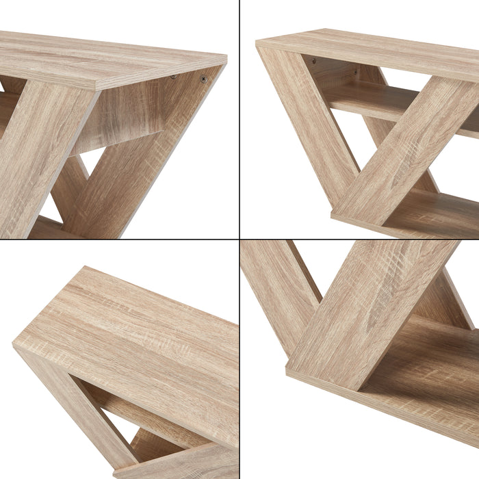 Mobile TV Nome Trapezoidale a 3 Piani - Effetto Rovere [en.casa]