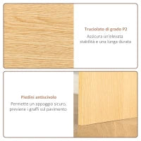 Scrivania Moderna per Computer Girevole con 2 Ripiani e 2 Cassetti, Tavolo da Pranzo in Truciolato, 117x82x74 cm, color Rovere e Legno