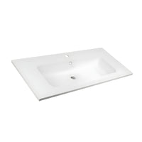 Lavabo ad incasso mineral marmo colore bianco opaco mobile composizione bagno *** misure 91x46 cm, confezione 1