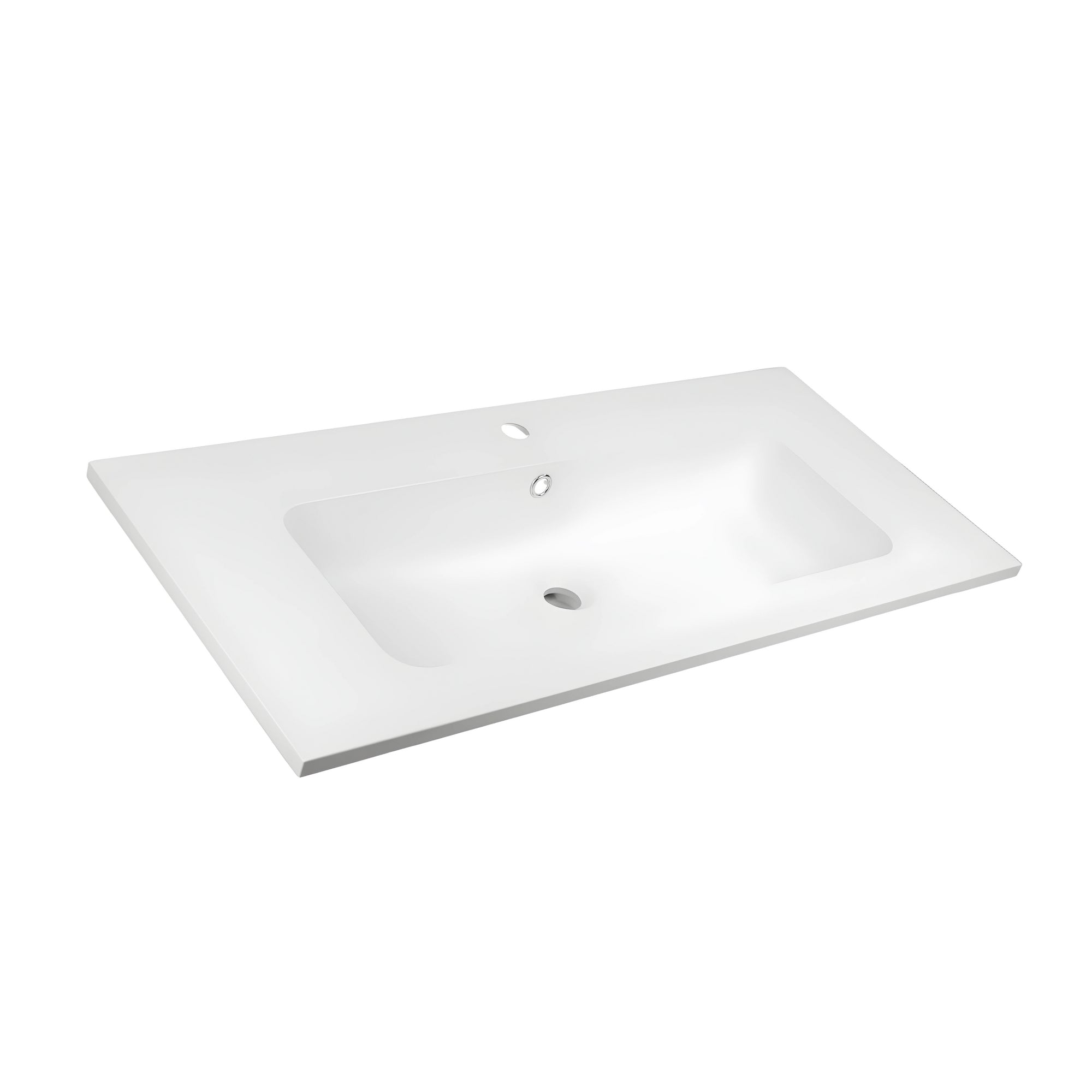 Lavabo ad incasso mineral marmo colore bianco opaco mobile composizione bagno *** misure 91x46 cm, confezione 1