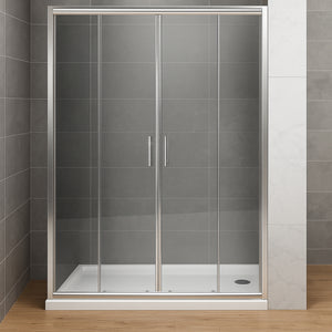 Porta doccia scorrevole slide4 per nicchia quattro ante cristallo trasparente *** misure 136-142 x h190 cm trasparent...