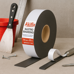 Nastro biadesivo cartongesso pellicola singola superprofessionale spessore 3 mm *** misure 50 mm x 20 m, confezione 1