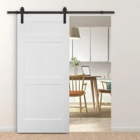200cm Binario per Porta Scorrevole Kit Accessori con Binario e Rulli Tappi in Stile Rustico Portata 90kg Acciaio al Carbone Nero