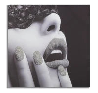 Stampa Su Tela Con Applicazioni Beautiful Lady Cm 80X2,8X80