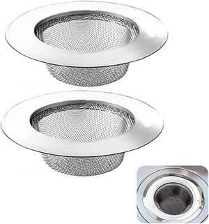 Filtri Lavello in Acciaio Inox 9 cm Set 2 Pezzi per Cucina e Doccia Scarico Lavandino 79532