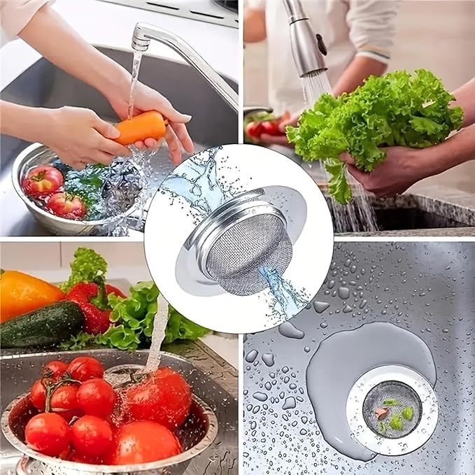 Filtri Lavello in Acciaio Inox 9 cm Set 2 Pezzi per Cucina e Doccia Scarico Lavandino 79532