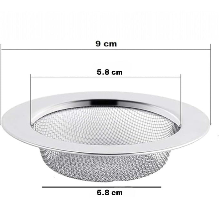 Filtri Lavello in Acciaio Inox 9 cm Set 2 Pezzi per Cucina e Doccia Scarico Lavandino 79532