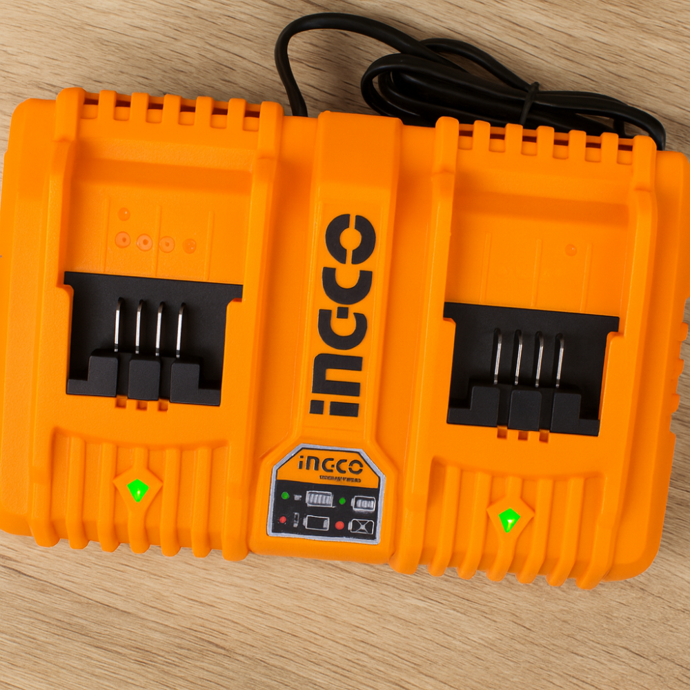 Kit pack pro caricabatterie doppio rapido 4ah + 2 batterie 20v 5 ah 2 ah