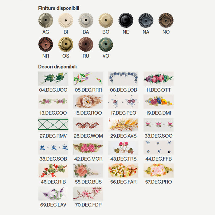 Sospensione Saliscendi Classico Asti Ferro E Ceramica Ottone Decorato 1 Luce E27