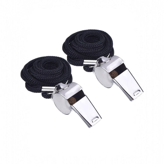 Fischietto in Metallo 2 Pezzi Fischietti con Cordino per Allenatori Sport Art.94465