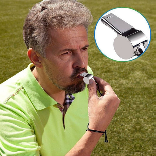 Fischietto in Metallo 2 Pezzi Fischietti con Cordino per Allenatori Sport Art.94465