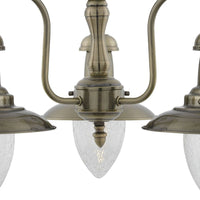 Fisherman II 3Lt Pendant - Ottone antico e vetro trasparente seminato