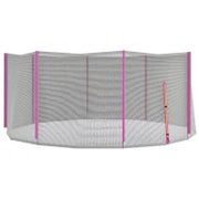 Rete di Protezione per Trampolini a 8 Pali con Ingresso con Cerniera, in PE, Ø366x180 cm, Nero e Rosa