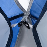 Tenda da Campeggio a Cupola Familiare per 6-8 Persone con 4 Porte in Rete con Cerniera, Tessuto Oxford Removibile, Gancio per Lampada, Sacca di Trasporto, 350L x 350l x 230H cm, Bianco e Blu