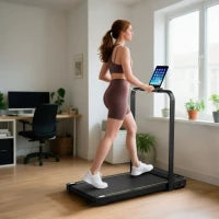 Tapis roulant Pieghevole 2 in 1 con Display LED e Telecomando, Nero