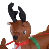 Gonfiabile di Babbo Natale con Slitta e Renne, Autogonfiabile Elettrico, Impermeabile e Resistente, Lungo 2.3 Metri