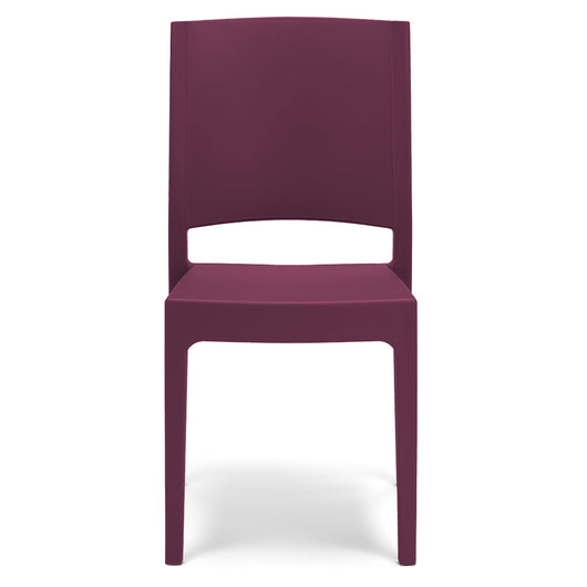 Sedia in polipropilene FLORA, 100% MADE IN ITALY, impilabile, resistente ai raggi UV, design moderno, ideale per sala da pranzo, cucina, sala d’attesa, bar, ristoranti o giardino, colore Bordeaux