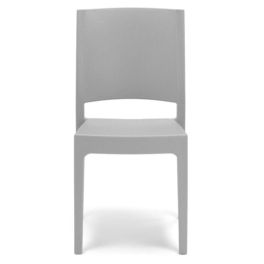 Sedia in polipropilene FLORA, 100% MADE IN ITALY, impilabile, resistente ai raggi UV, design moderno, ideale per sala da pranzo, cucina, sala d’attesa, bar, ristoranti o giardino, colore Cemento