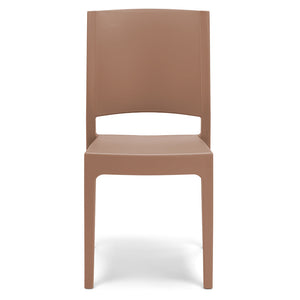Sedia in polipropilene FLORA, 100% MADE IN ITALY, impilabile, resistente ai raggi UV, design moderno, ideale per sala da pranzo, cucina, sala d’attesa, bar, ristoranti o giardino, colore Terracotta