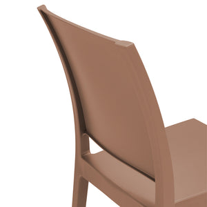 Sedia in polipropilene FLORA, 100% MADE IN ITALY, impilabile, resistente ai raggi UV, design moderno, ideale per sala da pranzo, cucina, sala d’attesa, bar, ristoranti o giardino, colore Terracotta