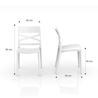 Sedia in polipropilene FLOW, MADE IN ITALY, impilabile, resistente ai raggi UV, design moderno, ideale per sala da pranzo, cucina, sala d’attesa, bar, ristoranti o giardino colore Bianco