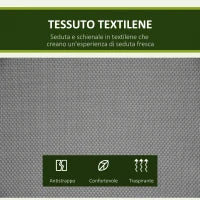 Dondolo a 2 Posti da Giardino con Tettuccio Regolabile, 140x118x162cm Grigio