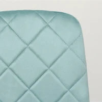 Set di 4 sedie da pranzo imbottite con schienale alto, gambe in acciaio e tessuto effetto velluto, verde