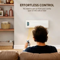 Stufa Elettrica a Basso Consumo da Parete 2000W con 3 Modalità Display LED Termostato Timer e Oscillazione Bianco