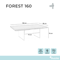 Tavolo da pranzo fisso in legno impiallacciato rovere termocotto Forest 160x90 cm fino a 8 posti Made in Italy | Duzzle