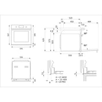 Forno elettrico Bertazzoni F6011PROVPTX a vapore da incasso 60 cm. pirolitico 11 funzioni inox classe A++