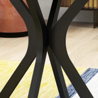 Tavolo da Pranzo Moderno Rotondo per 4 Persone in Acciaio e MDF, Ø100x75cm, Nero