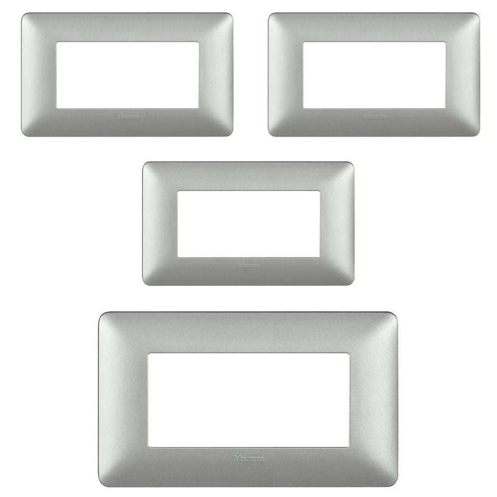 Bticino matix placca 4 posti tecnopolimero colorata am4804 pezzi 4 *** colore silver, confezione 1