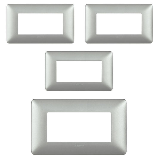 Bticino matix placca 4 posti tecnopolimero colorata am4804 pezzi 4 *** colore silver, confezione 1