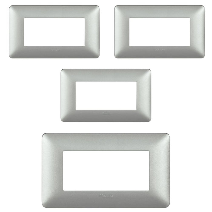Bticino matix placca 4 posti tecnopolimero colorata am4804 pezzi 4 *** colore silver, confezione 1
