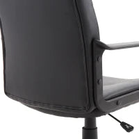 Sedia da Ufficio Ergonomica e Girevole, Poltrona da Ufficio con Altezza Regolabile in Similpelle 60x60x94-103cm Nero