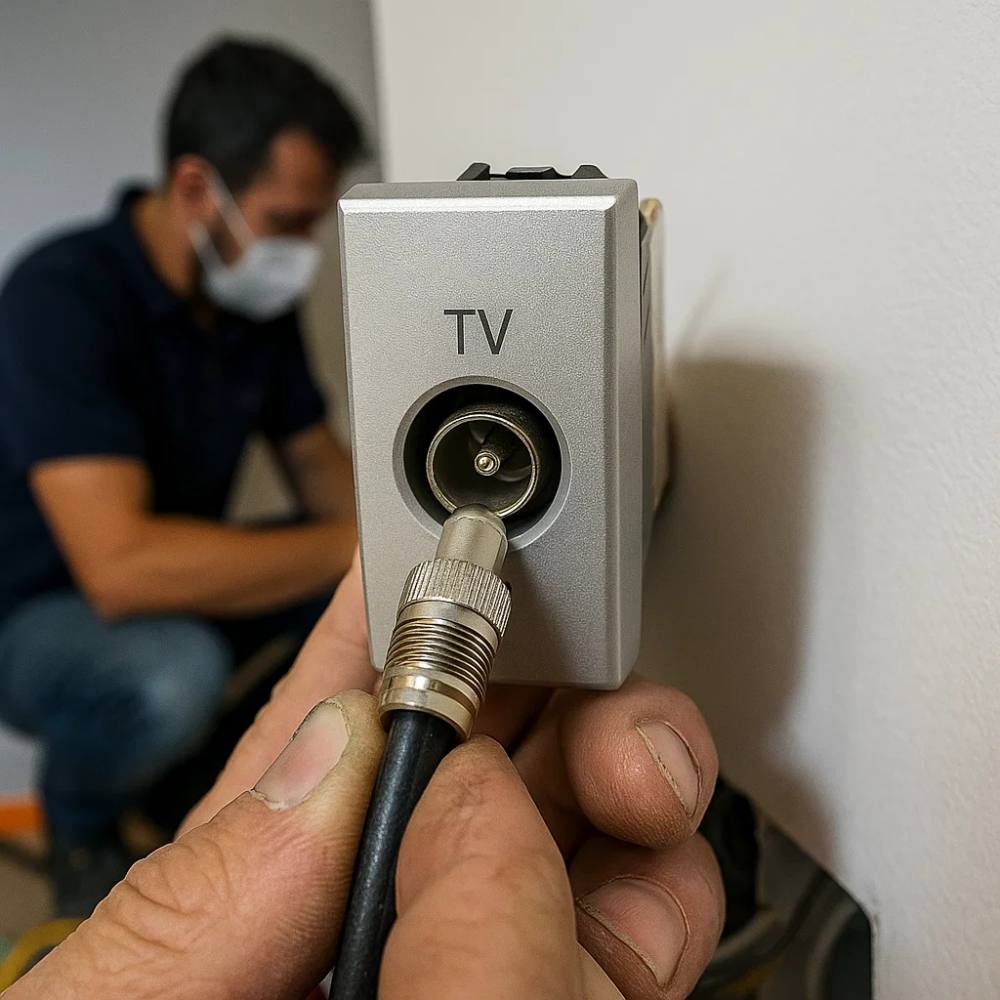 Presa coassiale bticino axolute hc4202d per impianti tv e sat