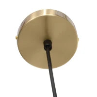 Lampada a Sospensione con 2 Paralumi in Vetro e Filo Regolabile, in Metallo, 32x15x51 cm, Bianca e Oro