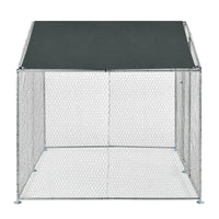 Gabbia per Pollame con Tettuccio e Recinzione Rete Metallica 2x2x2 m pro.tec