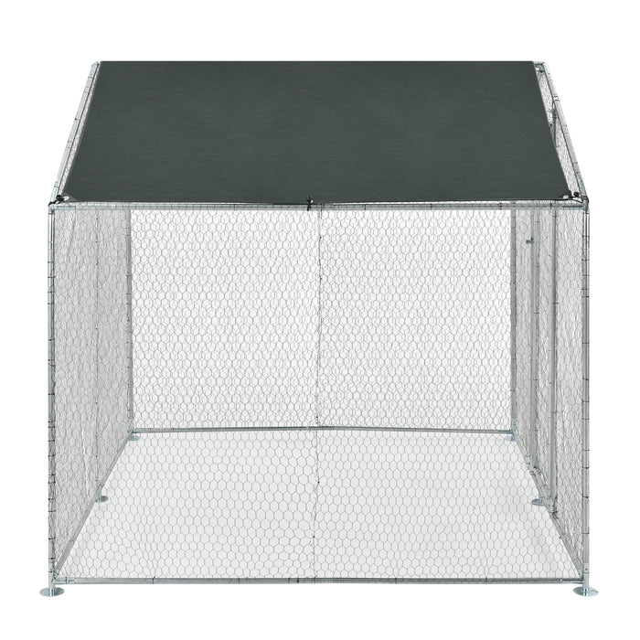 Gabbia per Pollame con Tettuccio e Recinzione Rete Metallica 2x2x2 m pro.tec