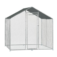 Gabbia per Pollame con Tettuccio e Recinzione Rete Metallica 2x2x2 m pro.tec