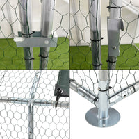 Gabbia per Pollame con Tettuccio e Recinzione Rete Metallica 3x6x2 m pro.tec