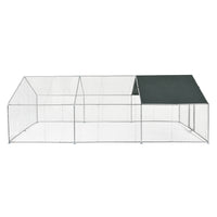 Gabbia per Pollame con Tettuccio e Recinzione Rete Metallica 3x6x2 m pro.tec